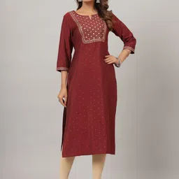 CRAFTED FOR YOU Women Floral Embroidered Kurta-image-84