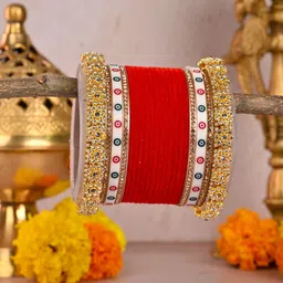 Wedding Chuda by Hitesh Bangles Set Of 2 Stone Studded Bangles image 2