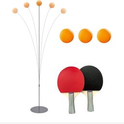 Toy Imagine Deluxe Ping Pong Training Set Improve Your Table Tennis Skills at Home with Two Professional Grade peddles, 4 Ball, 1 Flexible Rod & Ping Pong Training Metal Base image 1