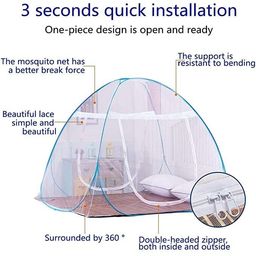 sterling Mosquito Net For Single Bed Machardani, Folding Mosquito Net For Single Bed, Polyester Strong Net Foldable Easily Fit On 4 X 6 Ft - Blue. image 4