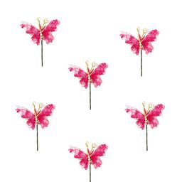 Hair Flare Women Set of 6 Artificial Butterfly Design Hair Pin-image-75