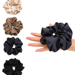 Krelin Women Black & Brown Set of 4 Ponytail Holders-16