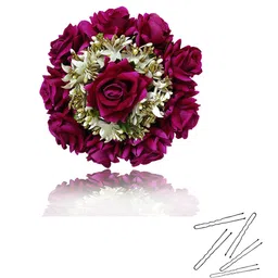 Hair Flare Women Embellished Rounded Flower With U Pins-26
