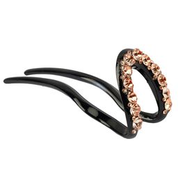 MIZORRI Women Gold-Toned & Black Embellished Bumpit Hair Pin-26