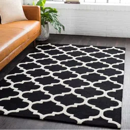 IMRA CARPET Black Ethnic Motifs Handmade Woollen Carpet-picture-22