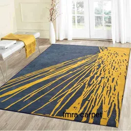 IMRA CARPET Turquoise Blue Abstract Woollen Carpet-picture-15