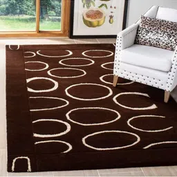 IMRA CARPET Brown Geometric Woollen Carpet-picture-9