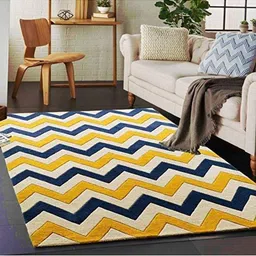IMRA CARPET Yellow Geometric Woollen Carpet-picture-16