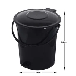Kuber Industries Set Of 2 Solid Pedal Dustbins With Handle 10L image 5