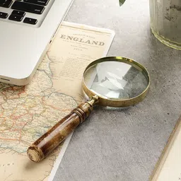 EXIM DECOR Brown Magnifying Glass Showpiece With Handle Showpiece-picture-35