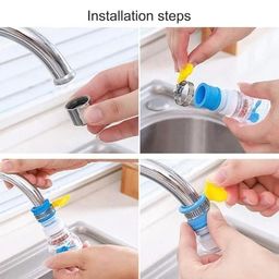 generic Water-Saving Kitchen Tap Extension | 360° Rotating Anti-Splash Faucet with Movable Nozzle & Filter | For Sink & Wash Basin (Pack of 1) image 3