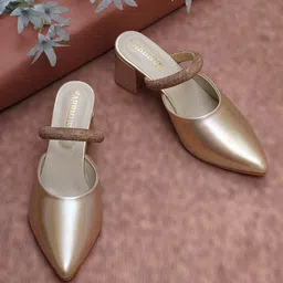 FABBHUE Party Pointed Toe Block Mules-22