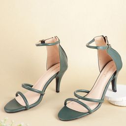 DressBerry Women Green Solid Mid-Top Slim Heels-12