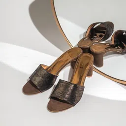 Inc 5 Women Gold-Toned Embellished Block Heels-34