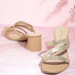 CORSICA Gold-Toned Embellished Handcrafted Block Heels-image-22