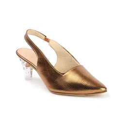 Denill Textured Pointed Toe Block Heels image 4