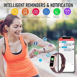 Cubonic C60 Activity Tracker, Health Tracker with Heart Rate Monitor, Sleep Tracker (Black Strap, Size : Medium) (Purple) image 5