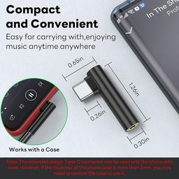 mobwill One Plus C Type to 3.5mm New Audio Adapter USB C to Headphone Adapter (1 Pack) Audio Jack to USB C Compatible with Samsung Galaxy S20-S23 S23+Ultra Note 20 10 S10 S9 Plus,Pixel 4 3 2 XL,iPad Pro image 5