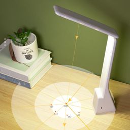 shopopoye Table Lamp for Study Led Light- Table Lamps for Study Room- for Students Rechargeable Lamp - 3 Modes, Warm Light, ABS Plastic- Night Reading (TWISTER1) image 2