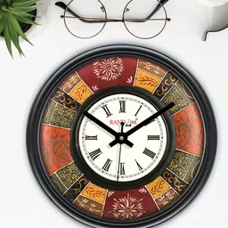 RANDOM White & Red Printed Contemporary Wall Clock image 2