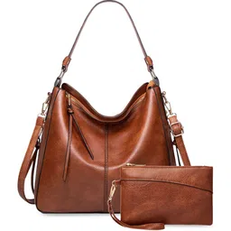 SYGA Set Of 2 Leather Structured Hobo Bags-image-10