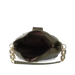 Metro Green Textured Structured Hobo Bag image 3