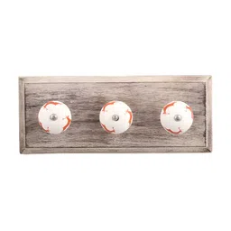 Indianshelf Brown & Red Printed Wooden Wall Hooks Key Holder-image-89