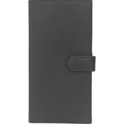 Kara Unisex Black Leather Solid Passport Holder-29