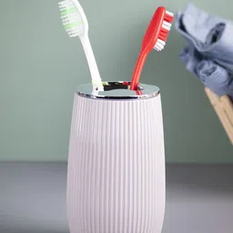 MARKET99 Grey & Silver Textured Toothbrush Holder-image-4