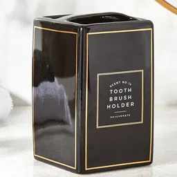 Home Centre Aubree Della Black Ceramic Tooth Brush Holder-image-99