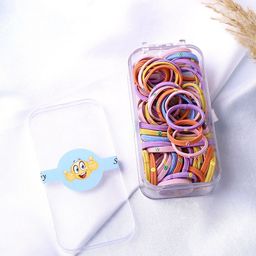 Melbees by Yellow Chimes 50Pcs Girls Soft & Stretchy Ponytail Holders with Storage Box-30
