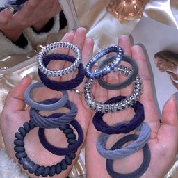 Designs By Jewels Galaxy Women Blue & Grey Ponytail Holders-image-62