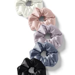 Mueras Women Lavender & Blue Set of 5 Solid Silk Satin Scrunchie-29