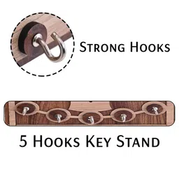 Kuber Industries Dark & Light Brown Sweet Home MDF 5-Hooks Key Stand For Wall image 4