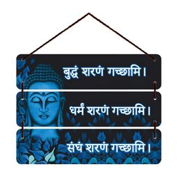 Home Delight Blue Buddha Printed Wall Hanging-29