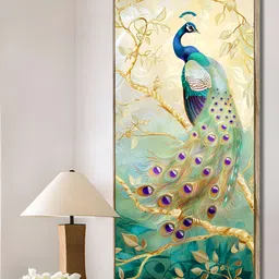 Art Street Green & Brown 1 Piece Canvas Birds and Animals Wall Paintings-image-15
