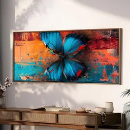 Art Street Blue & Red 1 Piece Canvas Birds and Animals Wall Paintings-image-23