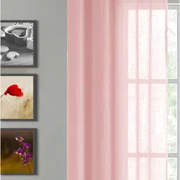 HOMEMONDE Pink Cotton Cotton Eyelet Sheer Door Curtain-29