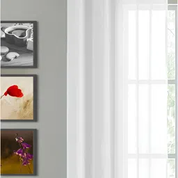HOMEMONDE White Cotton Cotton Eyelet Sheer Door Curtain-30