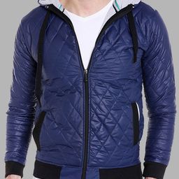 Campus Sutra Men Blue Windcheater Outdoor Quilted Jacket-image-99