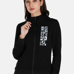Puma Women Black Camo Graphic Printed Regular Fit  Hooded Sweatshirt-55
