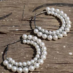 VAGHBHATT Pearl Beaded Hoop Earrings-image-78