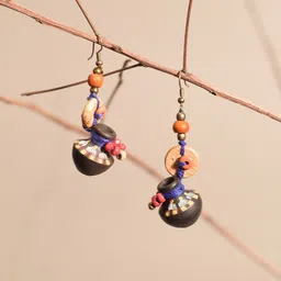 AAKRITI ART CREATIONS Brass-Plated Contemporary Drop Earrings-29