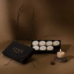 Seva Home Set Of 8 Blanc Tealight Candles-27