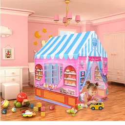 Baby Moo Unisex Kids Pink & Blue Printed Tent House-51