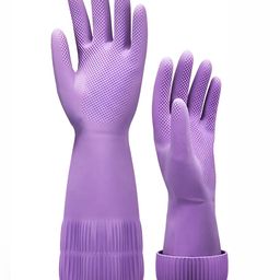 RBGIIT 2 Pcs Purple Non-Slip Cotton Lining Washing Glove-20