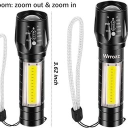 COALUES Led Flashlight Rechargeable USB Torch Mini Small Light Super Bright Handheld Tiny Portable Pocket Flash Light with COB Side Searchlight High Lumens Zoomable Emergency Camping Accessories image 4