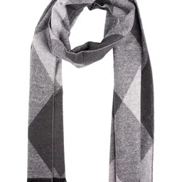 The Tie Hub Men Grey & Black Striped Scarf-image-95