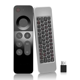 plan4buy W3 2.4G Wireless Voice Air Mouse Remote Controller Mini Keyboard Compatible with Android TV Box Gyroscope Remote image 3