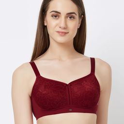 Soie Maroon Lace Non-Wired Non Padded full coverage Everyday Bra FB-705-43